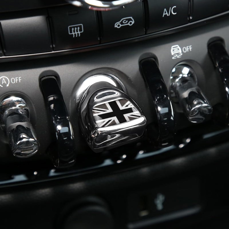 TOMALL Push Start Button Compatible with Mini Cooper F56 F55 F57 F54 F60 Car Engine Start Stop Button Cover Ignition Ring Cap for Car Decor (Grey Flag) - Image 5